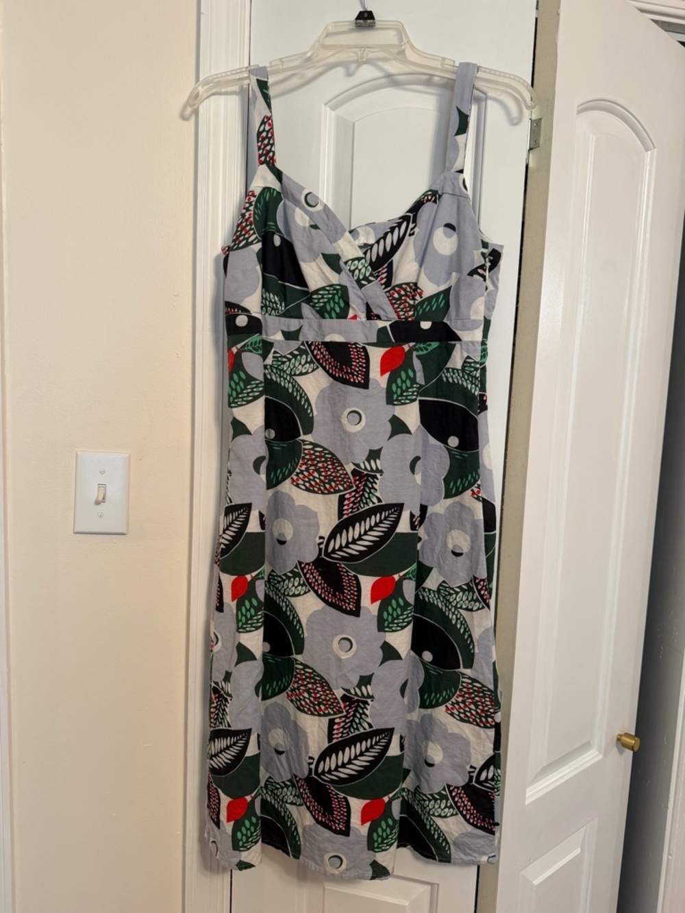 Boden Linen/Cotton Blend Floral Leaf Print Sundress